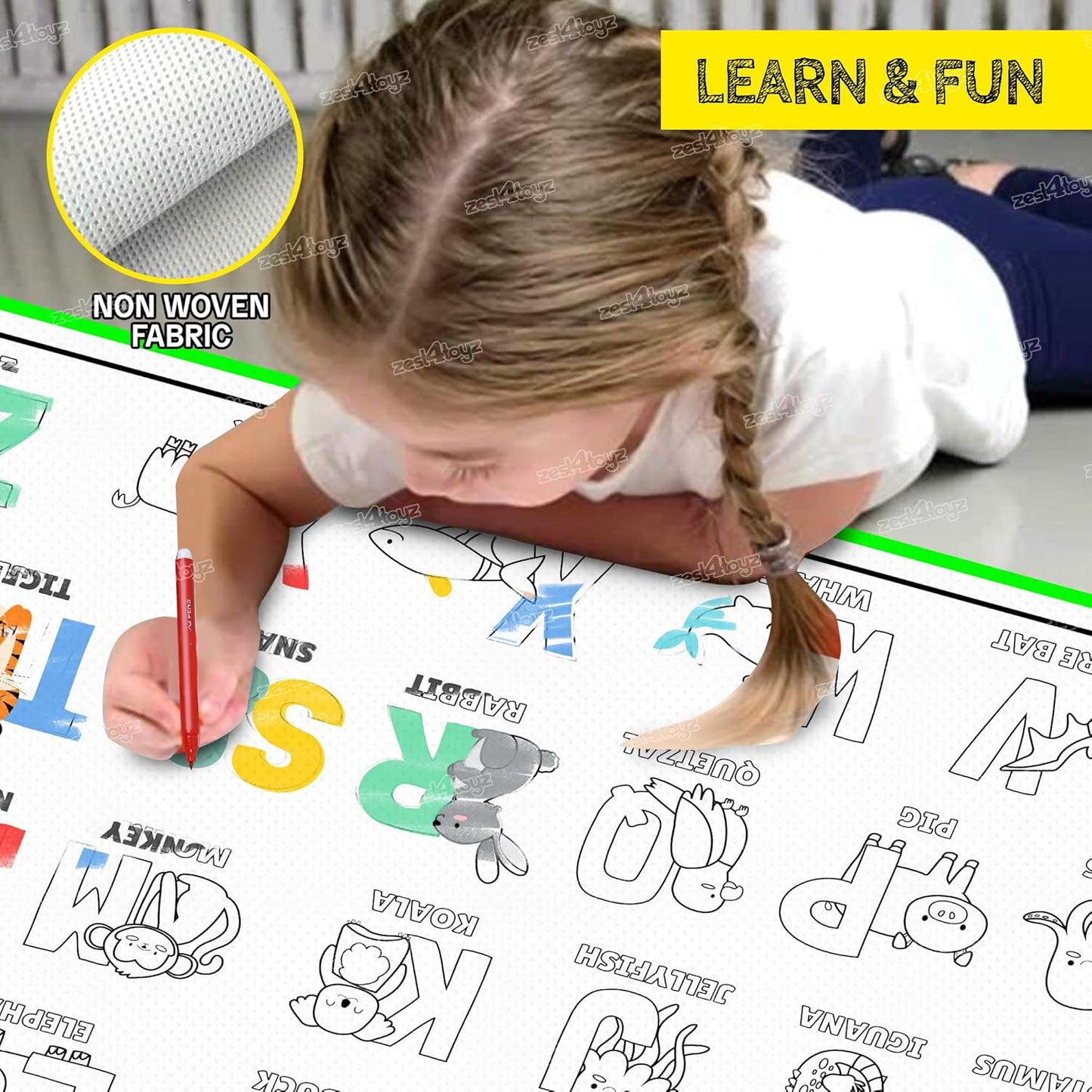 5-in-1 Reusable & Washable Coloring Mat for Kids | DIY Sketch & Drawing Art & Craft Set | Non-Toxic, Easy Clean | Pack of 5 | Perfect Gift for Boys & Girls | ToyBuddy.in