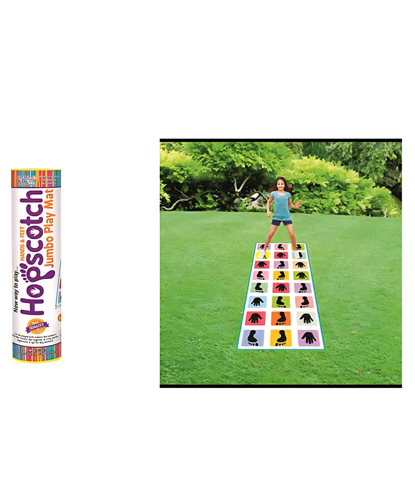 Clever Kids Hands & Feet Hopscotch Jumbo Play Mat – Multicolor (Sold by ToyBuddy)