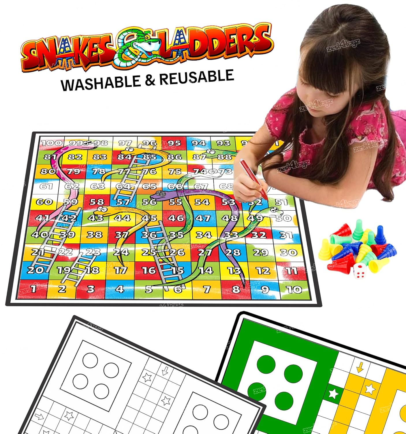 5-in-1 Reusable & Washable Coloring Mat for Kids | DIY Sketch & Drawing Art & Craft Set | Non-Toxic, Easy Clean | Pack of 5 | Perfect Gift for Boys & Girls | ToyBuddy.in