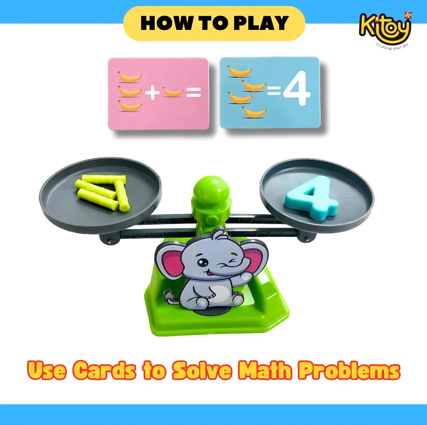 Kitoy Weigh N Play – Elephant Math Balance Game for Kids 4+ (Sold by ToyBuddy)