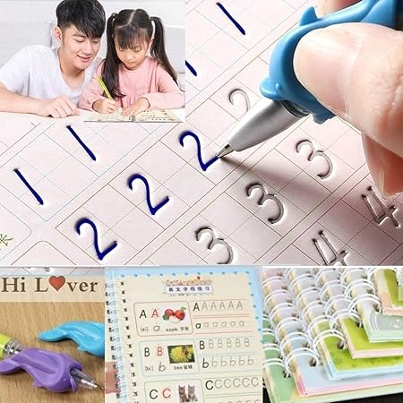 Magic Practice Copybook Set – Reusable Handwriting & Tracing Fun for Ages 2–5 (4 Books + Refills + Pen)