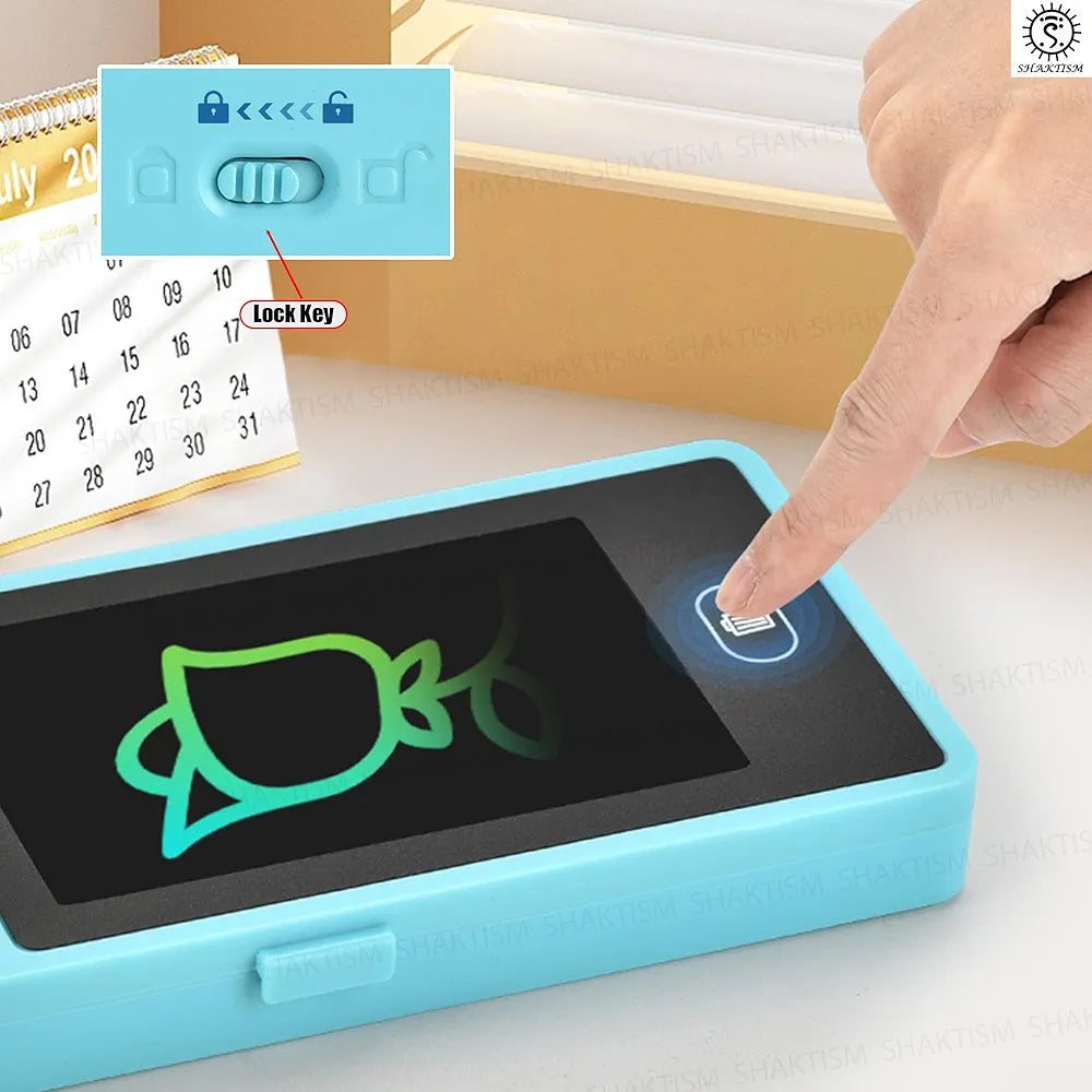 LCD Writing Tablet Pencil Box – Smart Case with Drawing Board & Calculator