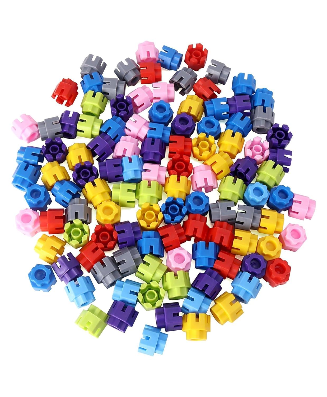ToyBuddy Hexa Blocks Mega Set – 250 Small Building Pieces with Wheels for Kids (ABS Plastic, Educational & Creative STEM Toy)