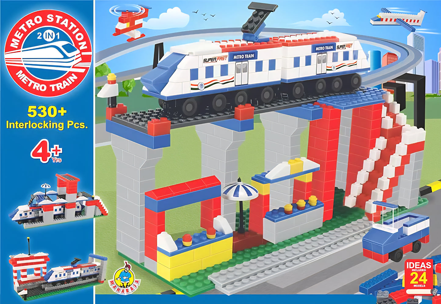ToyBuddy Metro Station Building Blocks Set – 530+ Pcs DIY Construction Kit (Ages 5+) | Build 20+ Models