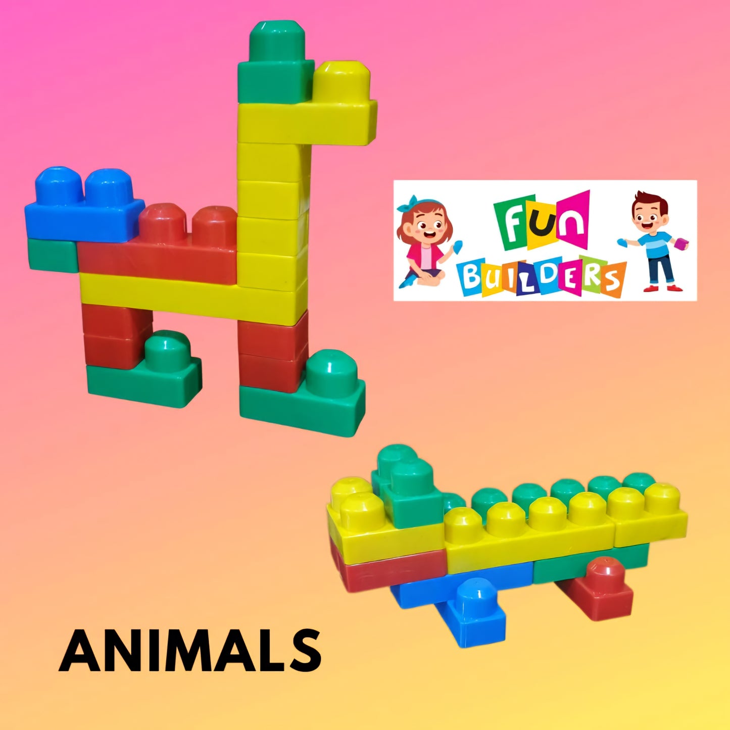 Fun Builders Blocks – 35-Piece Creative Building Set for Kids