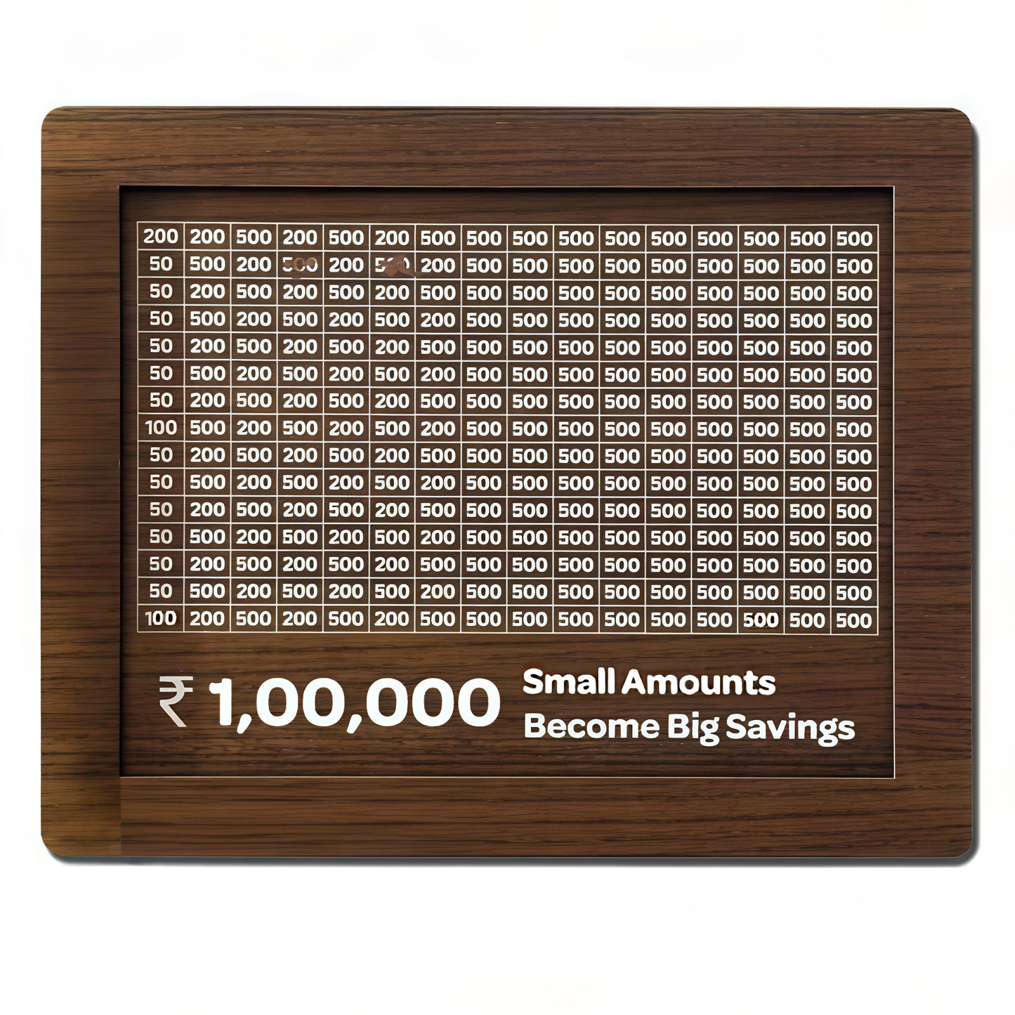 Wooden Piggy Bank with ₹1,00,000 Goal Tracker – Smart Saving Box for Kids & Adults