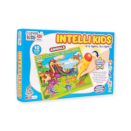 Intelli Kids (Animals) – If It Lights, It’s Right! Smart Learning Game with Magic Pen & Cards
