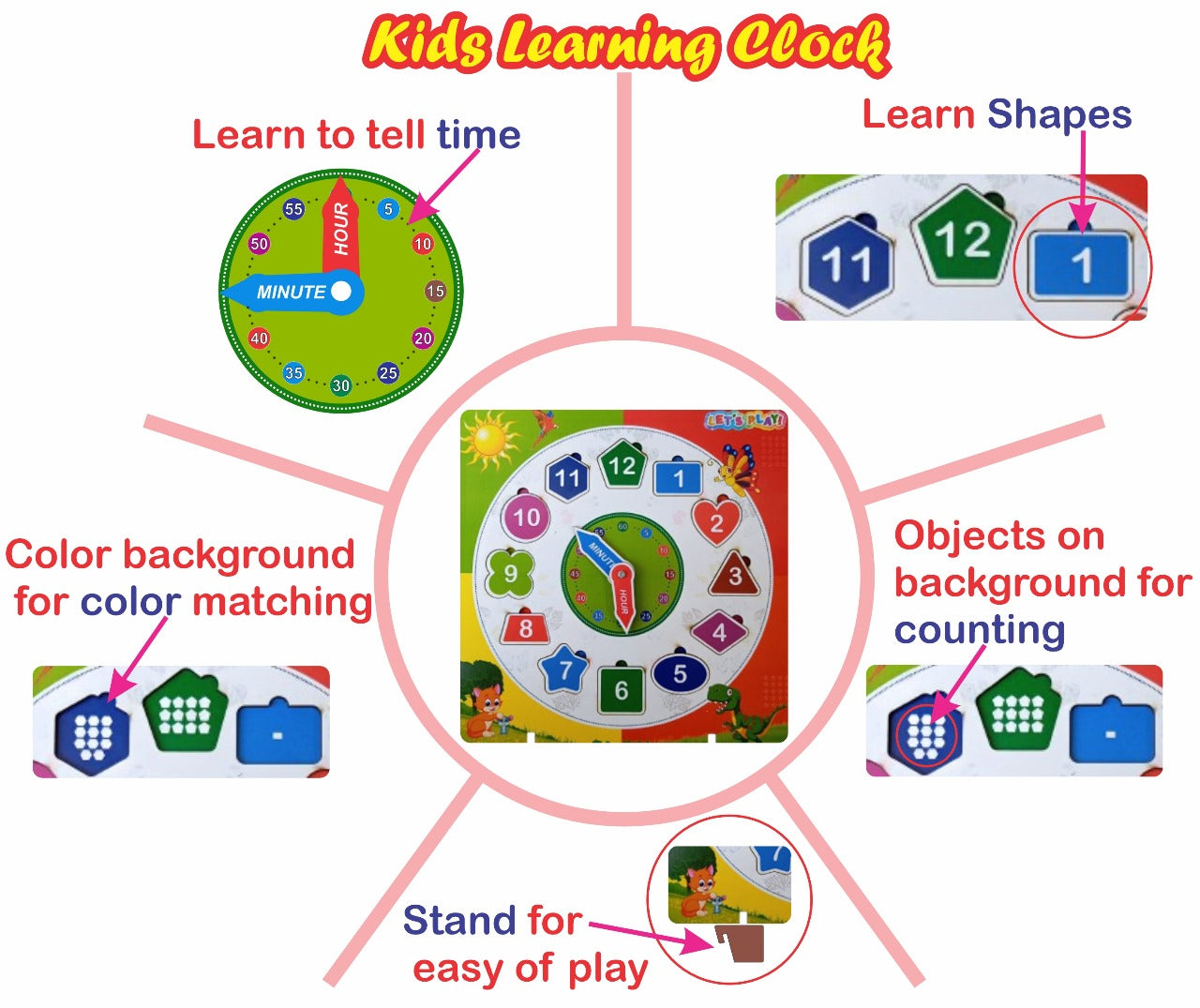 Kids Educational Teaching Clock – Learn Time the Fun & Easy Way!
