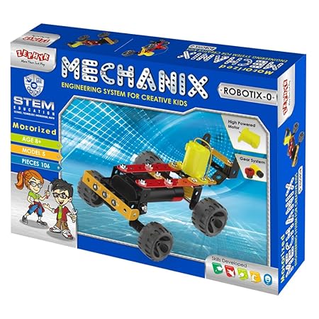 MECHANIX Robotix-0 – Motorized STEAM Building Kit for Kids (5 Models, 84 Pieces, Age 8+) | Learn Gears & Robotics