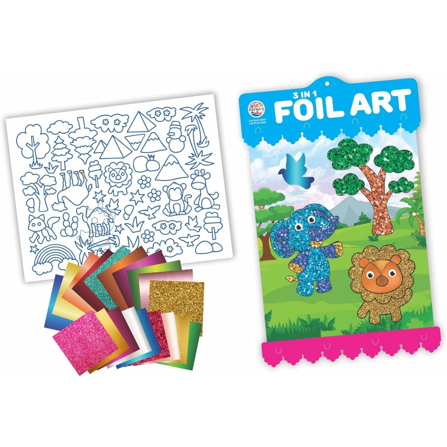 3-in-1 Foil Art DIY Kit by ToyBuddy – STEAM Craft Fun for Ages 5+