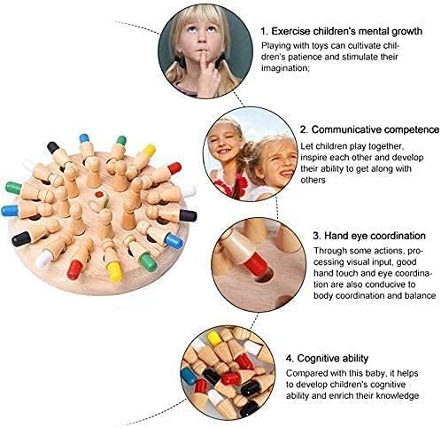 Wooden Memory Matchstick Chess Game – Montessori Color Matching & Brain-Boosting Board Game for Kids