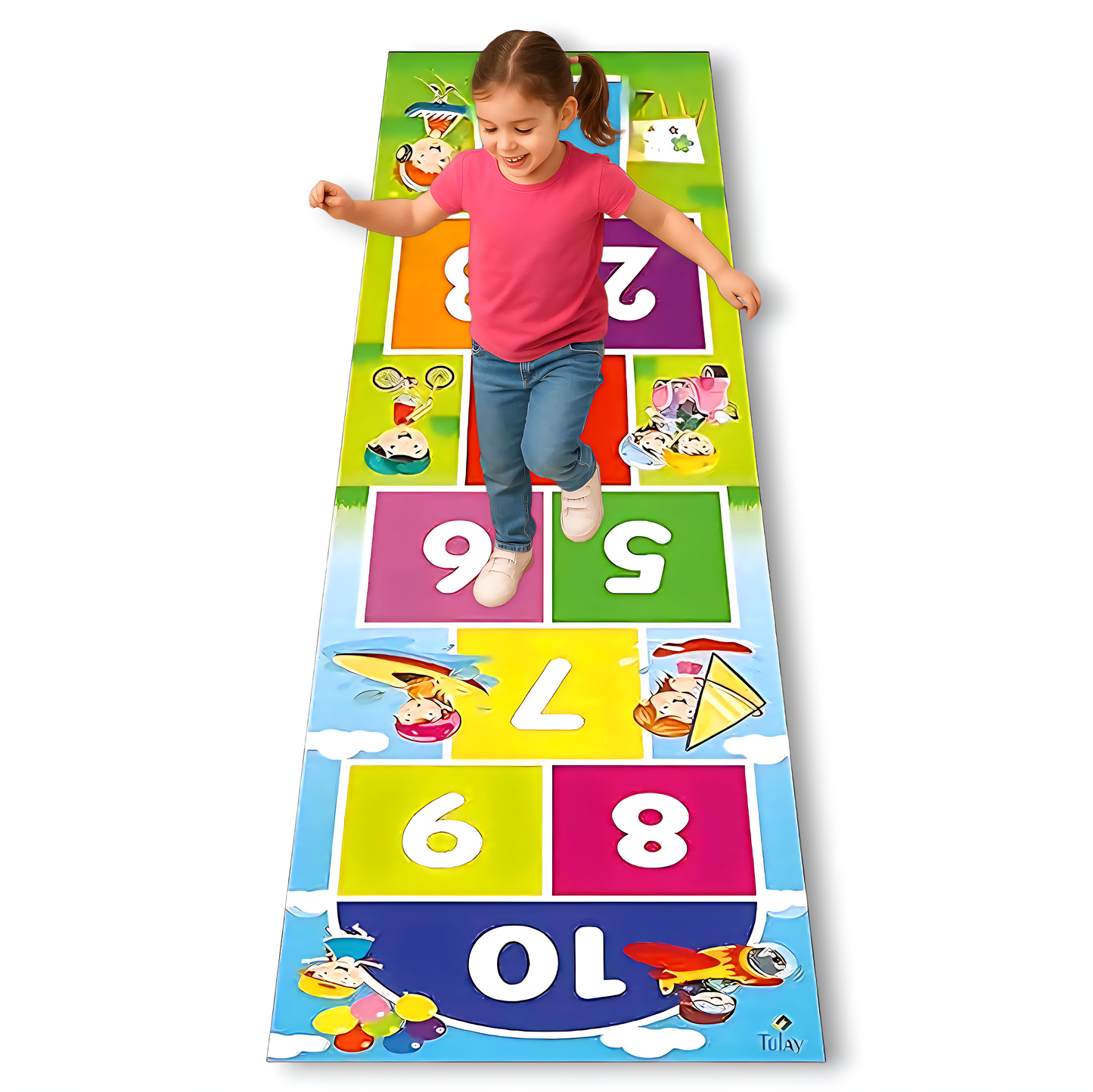 HopScotch Balancing Jumbo Play Mat Game – 3ft x 8ft | Indoor & Outdoor Fun for Kids & Adults | Skill-Building & Family Game