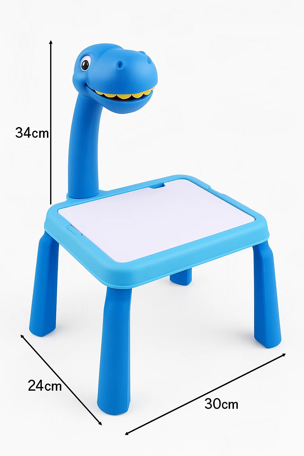 ToyBuddy Dino Theme Smart Projection Drawing Board with Music – Trace & Draw Projector Toy for Kids Age 3+ (Blue, Art Supplies Included)