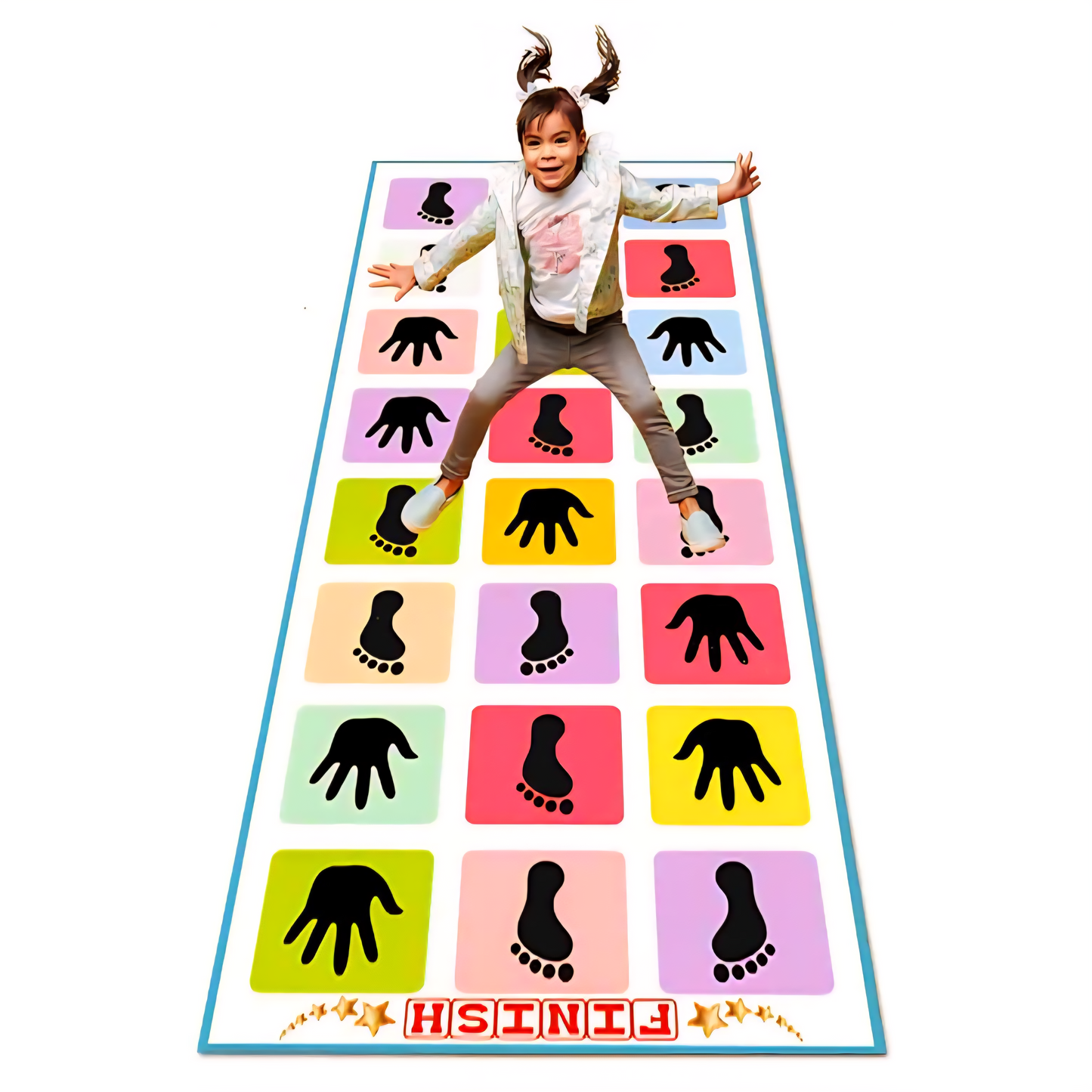 Clever Kids Hands & Feet Hopscotch Jumbo Play Mat – Multicolor (Sold by ToyBuddy)