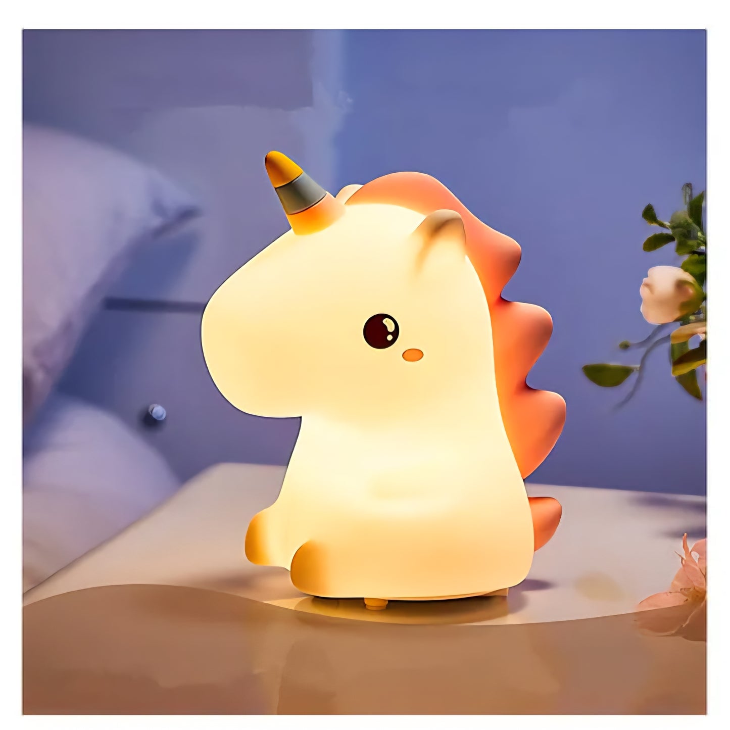 Unicorn Squishy Night Light – 3-Level Dimmable LED Lamp for Kids