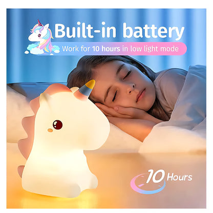 Unicorn Squishy Night Light – 3-Level Dimmable LED Lamp for Kids