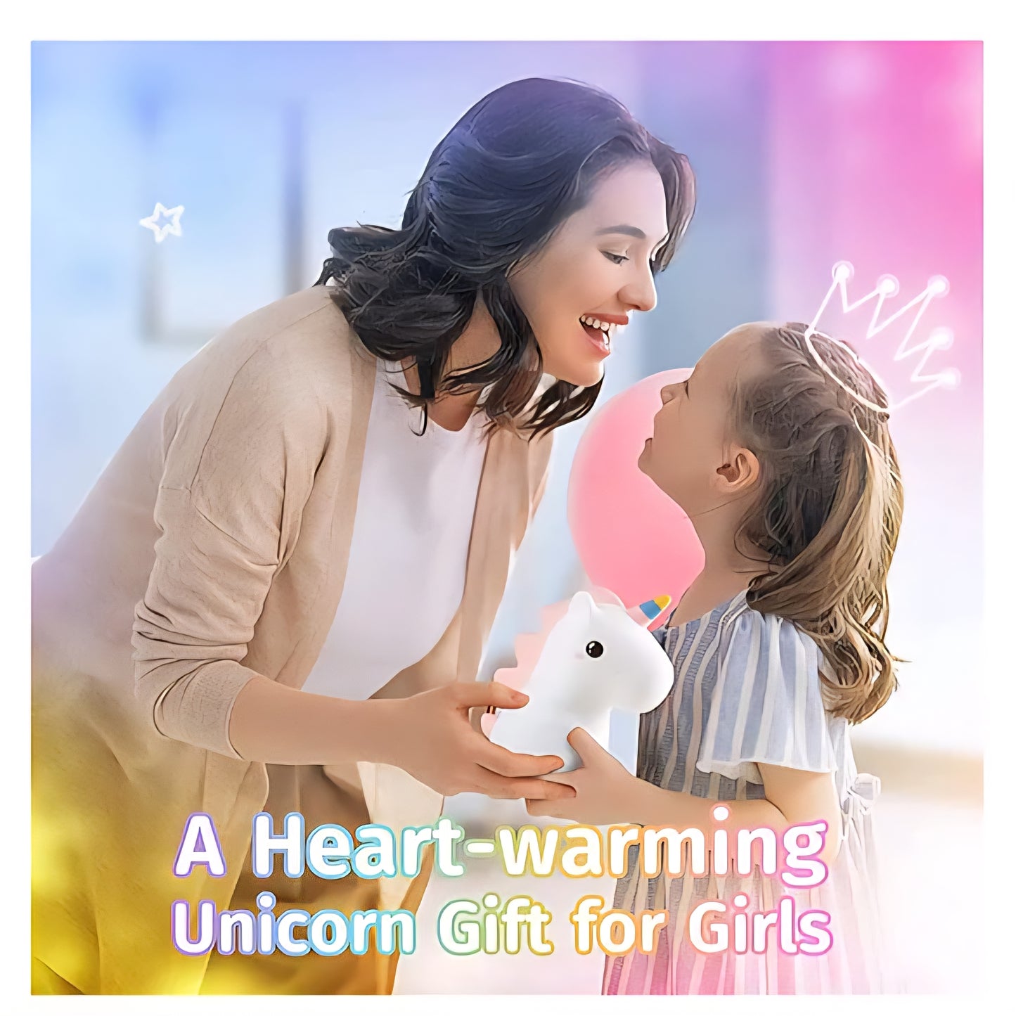 Unicorn Squishy Night Light – 3-Level Dimmable LED Lamp for Kids