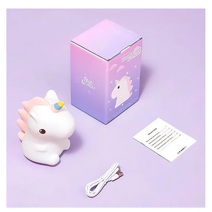 Unicorn Squishy Night Light – 3-Level Dimmable LED Lamp for Kids