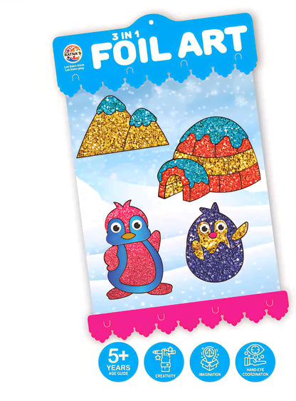 3-in-1 Foil Art DIY Kit by ToyBuddy – STEAM Craft Fun for Ages 5+