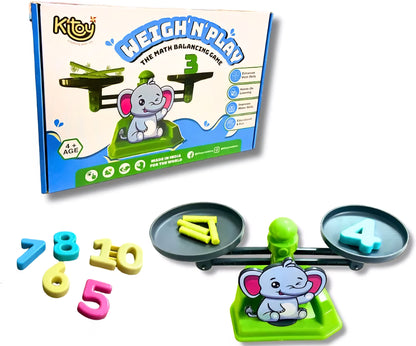 Kitoy Weigh N Play – Elephant Math Balance Game for Kids 4+ (Sold by ToyBuddy)