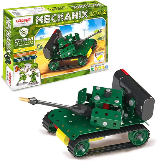 Mechanix Battle Station 2 – DIY Motorized STEM Kit for Kids (Ages 8+)