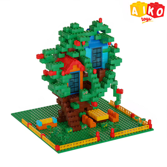 AIKO Tree House Building Blocks Set – 535 Pieces | Multi-Color Construction Toy for Kids 6+ | Includes Figurines & Idea Booklet