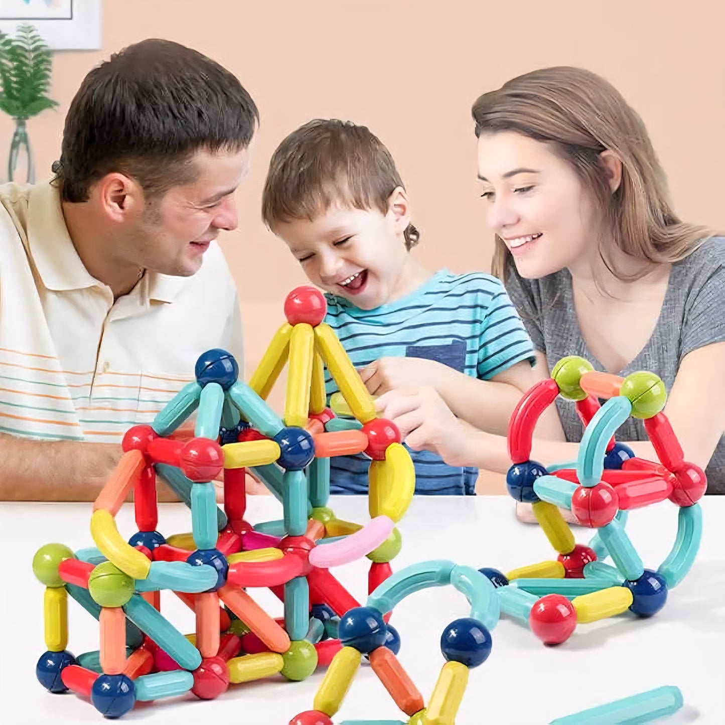 Magnetic Sticks Building Blocks for Kids(64 pcs) – STEM Educational Construction Toy for Creativity & Brain Development