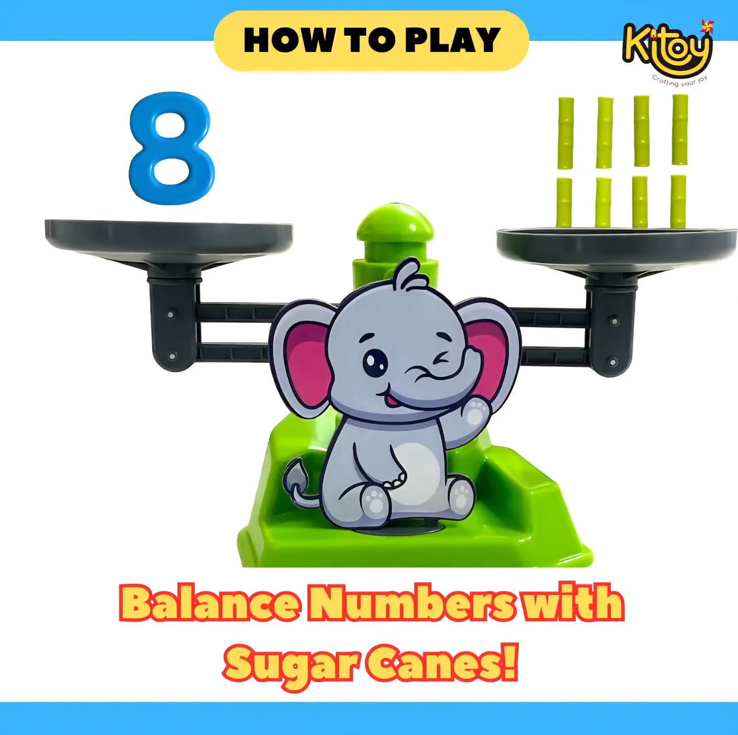 Kitoy Weigh N Play – Elephant Math Balance Game for Kids 4+ (Sold by ToyBuddy)