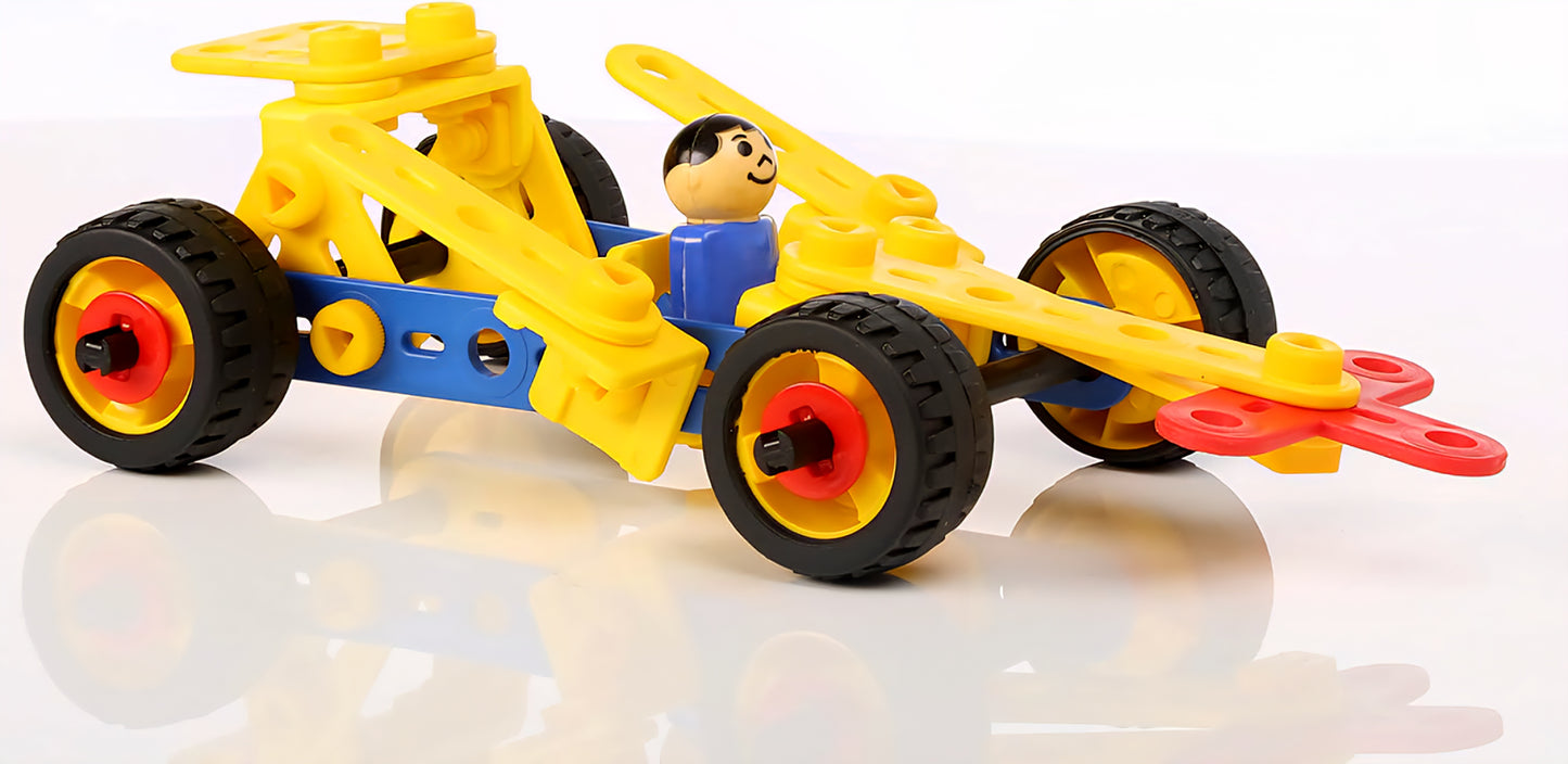 Mechanix Plastic Cars-2 – STEM Construction Kit for Kids Age 5+ (By ToyBuddy)