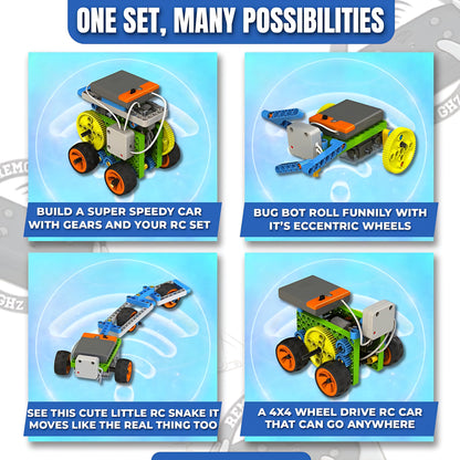 ToyBuddy Blix RC Explorer – 8-in-1 Remote Control DIY STEM Kit for Kids (Ages 6+) | Build Spy Bots, Speed Racers & More