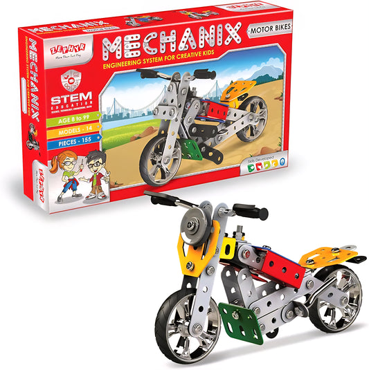 Mechanix Motor Bike – DIY STEM Construction Kit for Kids (Ages 7+)