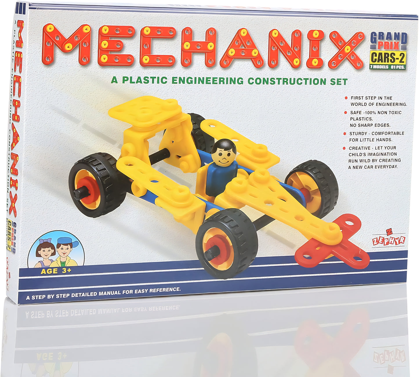 Mechanix Plastic Cars-2 – STEM Construction Kit for Kids Age 5+ (By ToyBuddy)