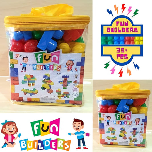 Fun Builders Blocks – 35-Piece Creative Building Set for Kids