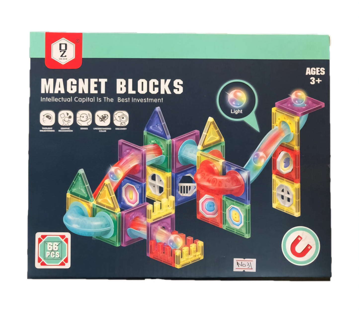 Magnet Light Blocks – 66-Piece Magnetic Construction Set | Build, Stick & Glow for Creative Fun!