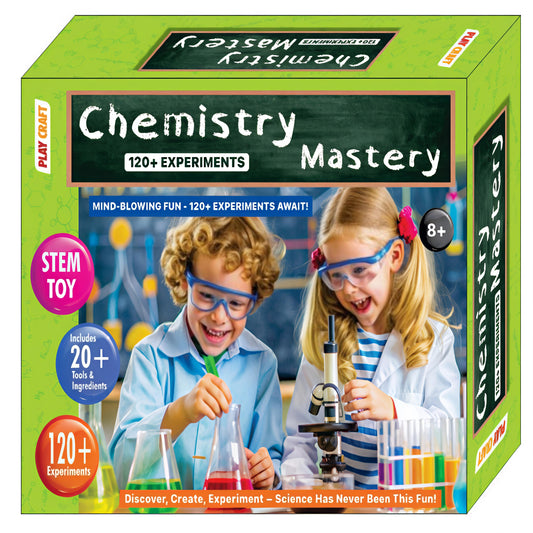 Play Craft Chemistry Mastery Kit for Kids (6+ Yrs) | 120+ Safe Science Experiments | STEM Toy with Lab Tools & Instruction Manual