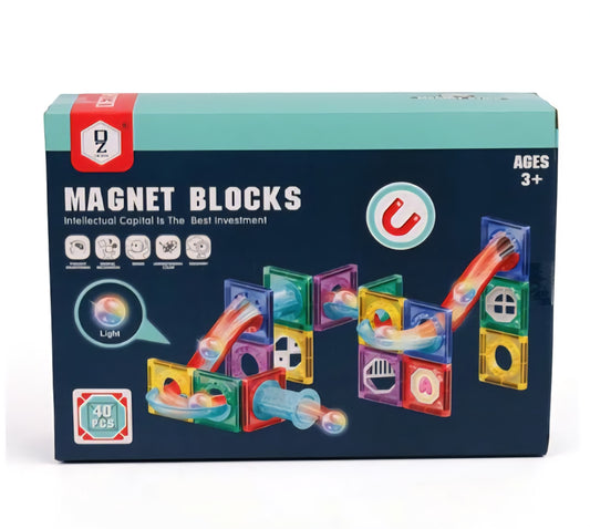 Magnet Light Blocks – 40-Piece Magnetic Building Set | Build, Stick & Glow with Creative Fun!