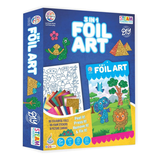 3-in-1 Foil Art DIY Kit by ToyBuddy – STEAM Craft Fun for Ages 5+