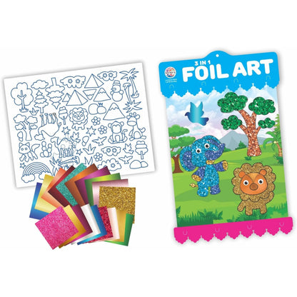 3-in-1 Foil Art DIY Kit by ToyBuddy – STEAM Craft Fun for Ages 5+