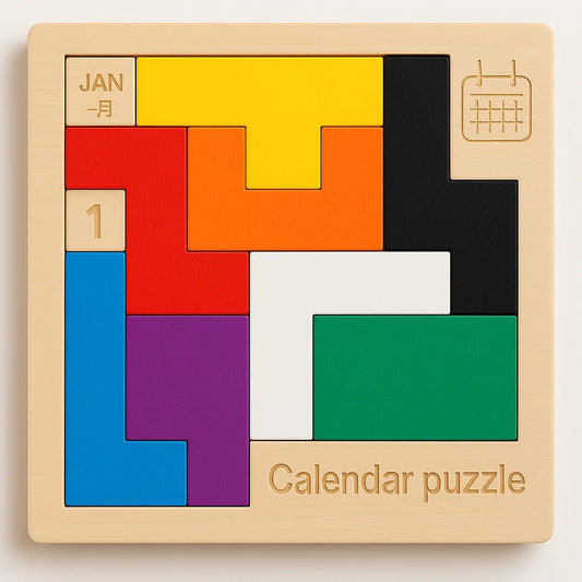 Wooden Calendar Puzzle – Learn Dates & Months with Fun Daily Play | Educational Toy for Kids 3+