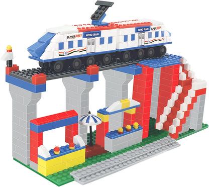 ToyBuddy Metro Station Building Blocks Set – 530+ Pcs DIY Construction Kit (Ages 5+) | Build 20+ Models